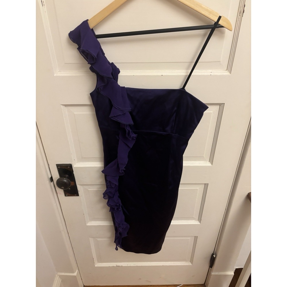 Suzi Chin for Maggy Boutique Women's Satin One Shoulder Purple Formal‎ Dress 6